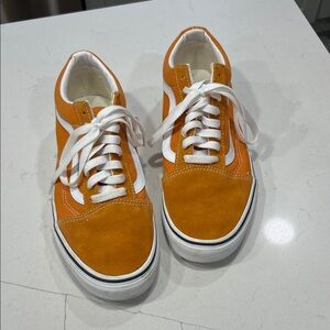 Vans Orange and White Women's Sneakers